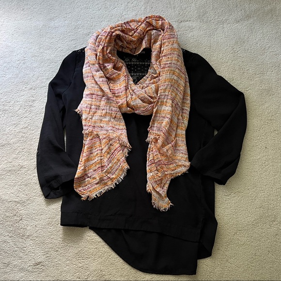 Striped Fall Color Scarf Wrap - Picture 2 of 4